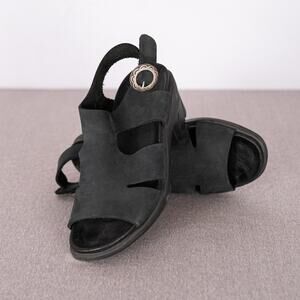 Dansko Solvei Women's Strappy Leather Comfort Sandals SZ 38 Black Flexible Sole